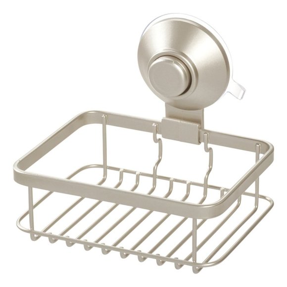 iDESIGN Satin Everett Push-Lock Suction Soap Dish - Picture 1 of 5